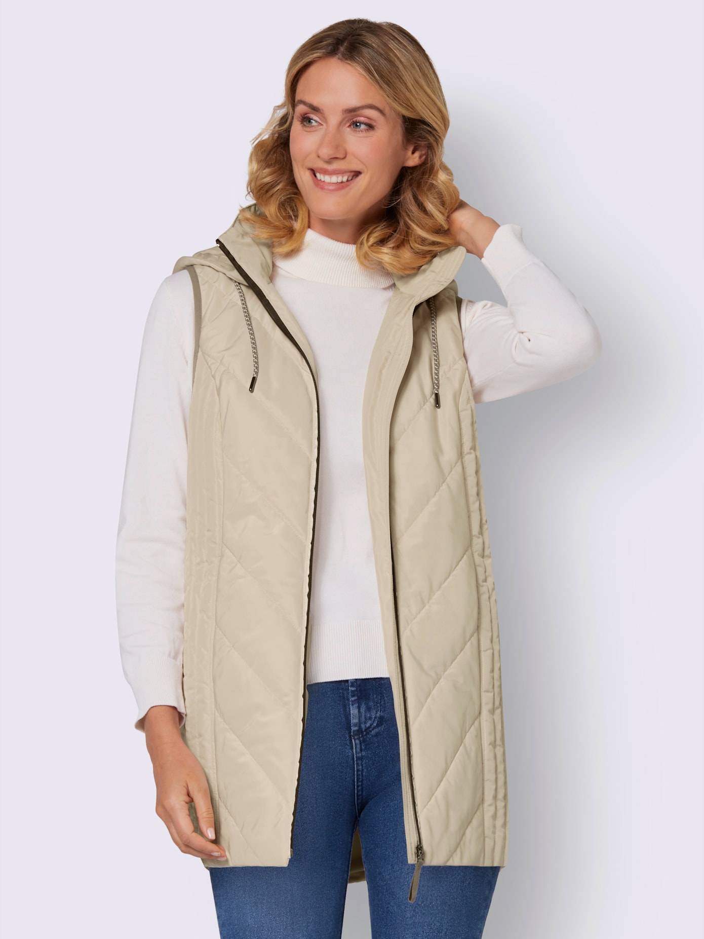 Gilet matelassé long longueur amovible