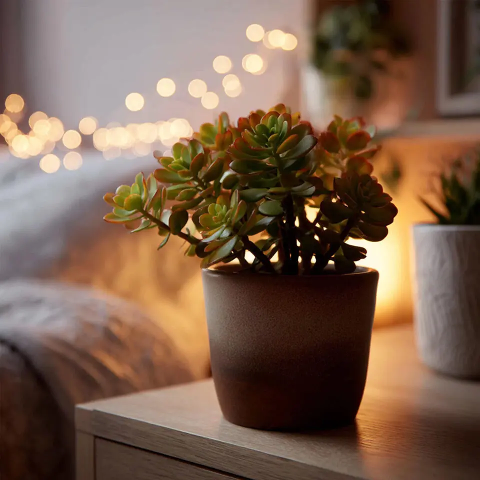 Geldboom - Crassula ovata 'Sunset' - Hoogte 15-20cm - ⌀12cm