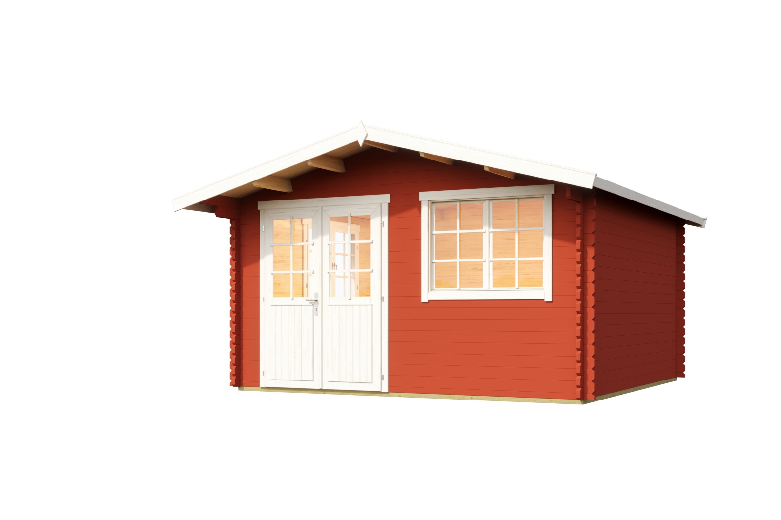 Gartenhaus NORDERNEY 3 - schwedenrot - Fichte masiv - 390x390 cm