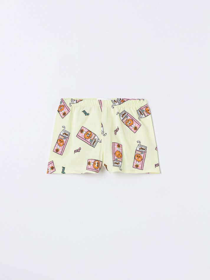 Conjunto com 2 pijamas de alcinha estampados - Amarelo Claro