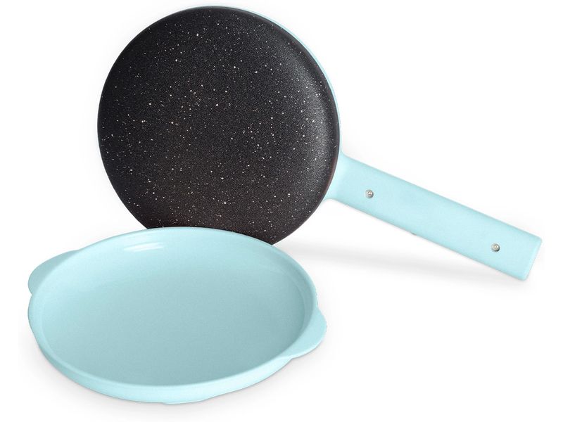 Create Crêpe Maker 600 W, Pastellblau Crepesmaschine im Retro-Stil