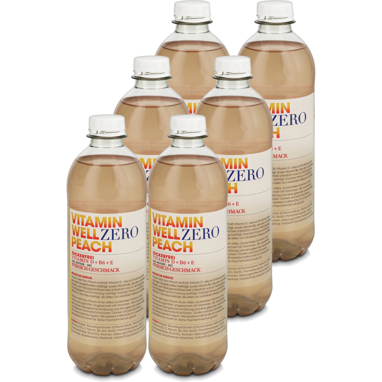 Vitamin Well Peach Zero 6x 50cl -6x 50cl