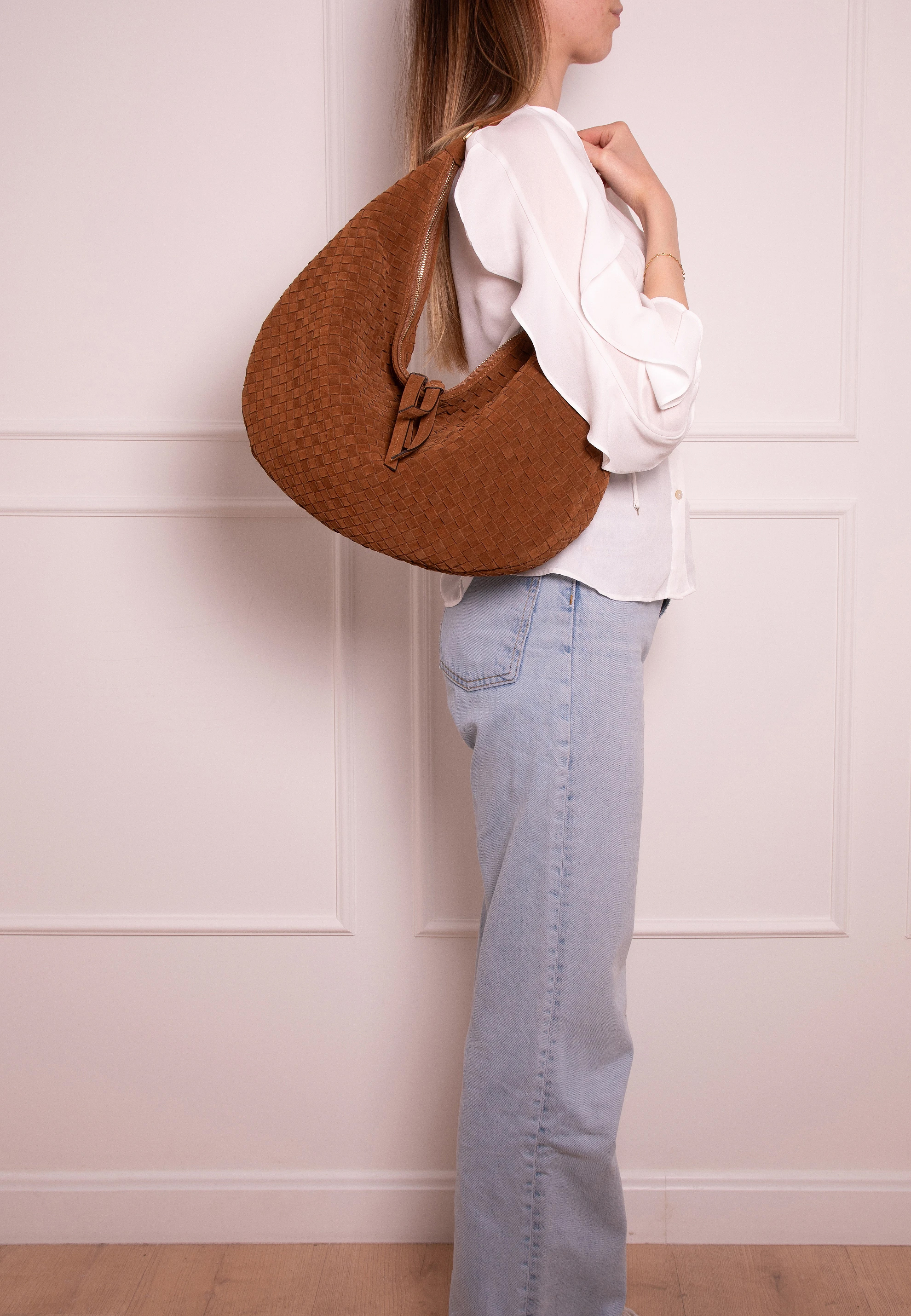 Hobo NANA small Leather Suede woven Standard