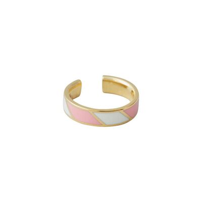 Design Letters Candy Ring Stripete, Rose/Hvit