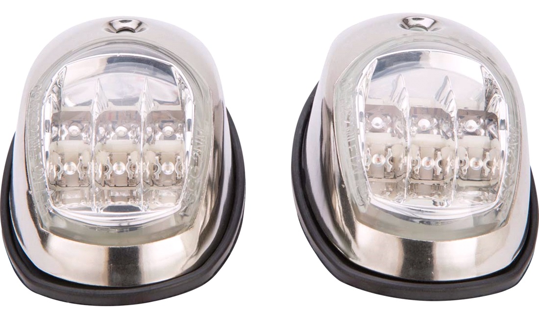 Lanterne LED, rustfri sæt, rød/grøn