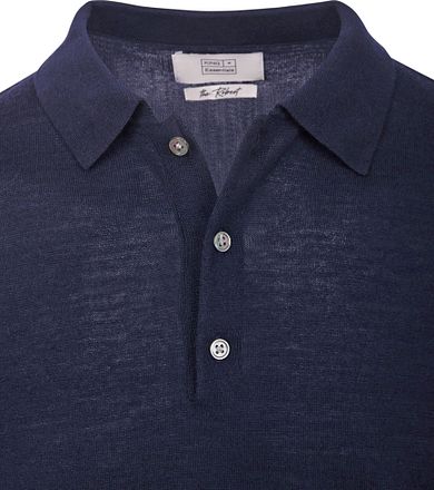 King Essentials The Robert Long Sleeve Poloshirt Merino Navy KM111030002-B025T kopen