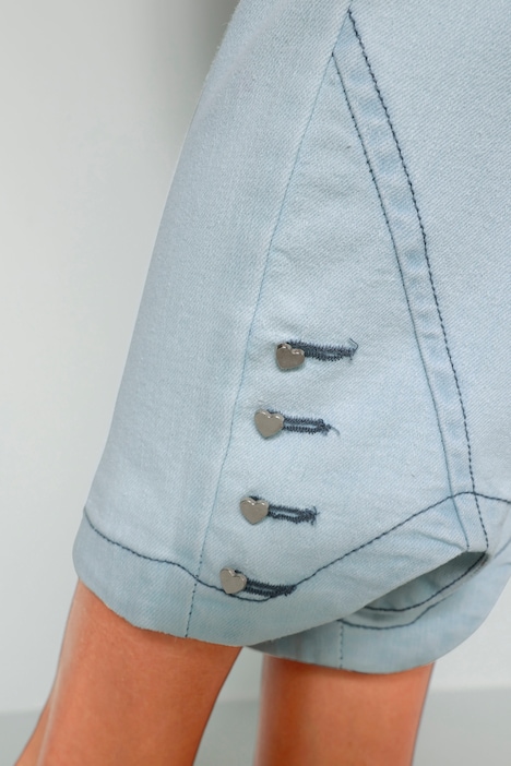 3/4-Jeans, Slim Fit, Wellensaum, 5-Pocket
