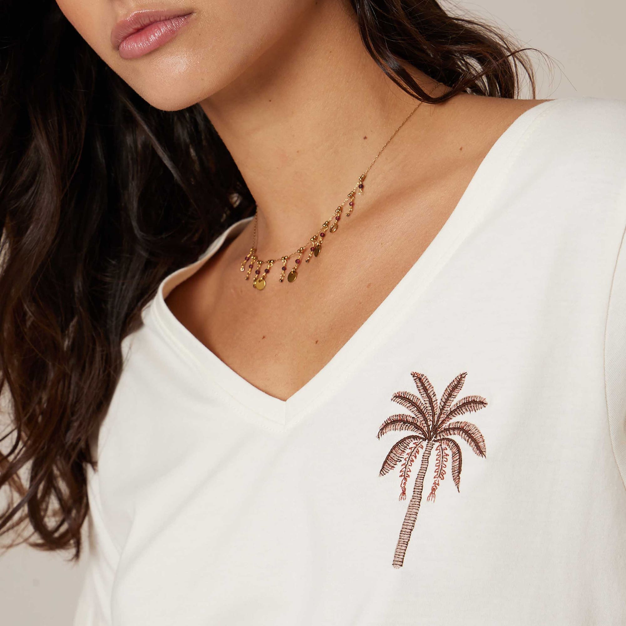 T-shirt Femme beige