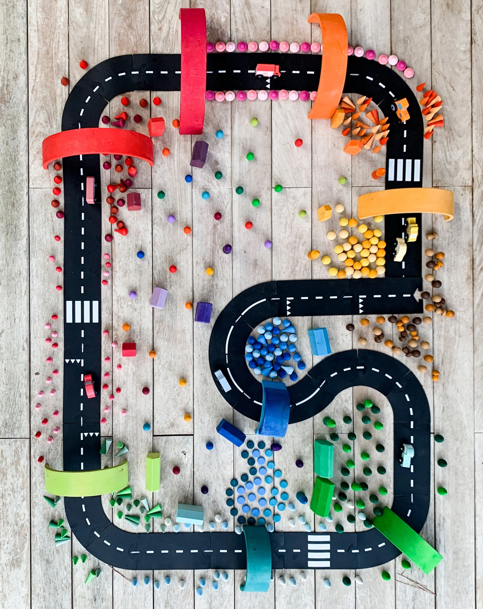 Spielstraßen-Set KING OF THE ROAD 40-teilig