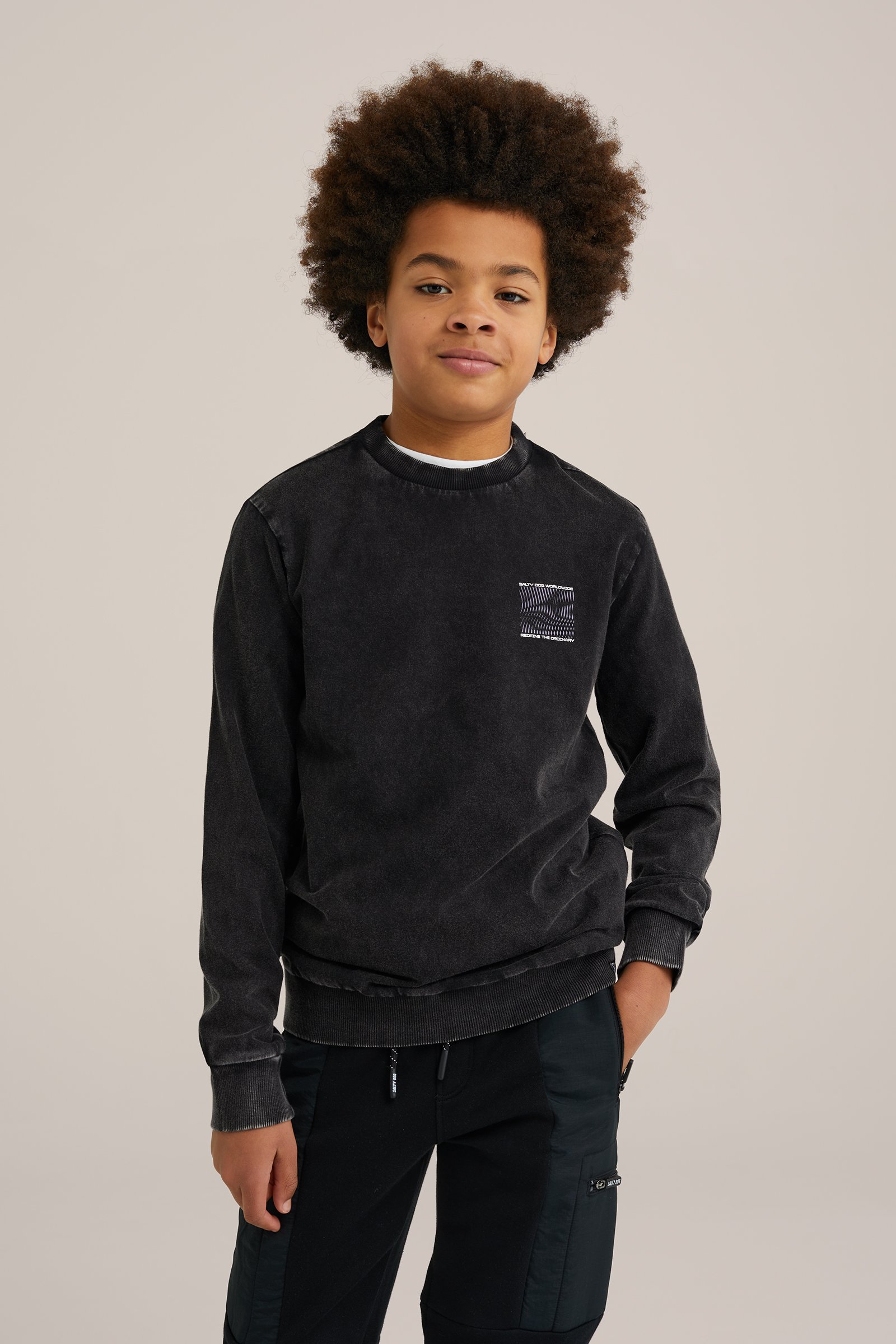 Jongens T-shirt met opdruk Salty Dog Zwart