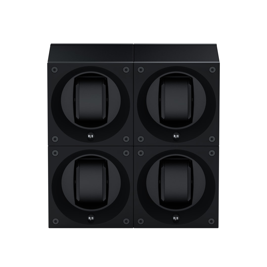 SwissKubik Masterbox Aluminium Schwarz - 4 Uhren