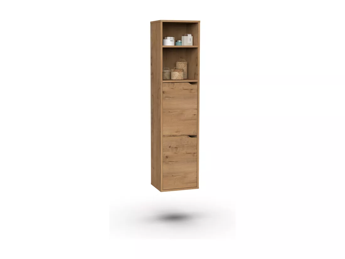 Colonne Salle de Bain couleur chêne doré - Longueur 36 x Hauteur 150 x Profondeur 30 cm
