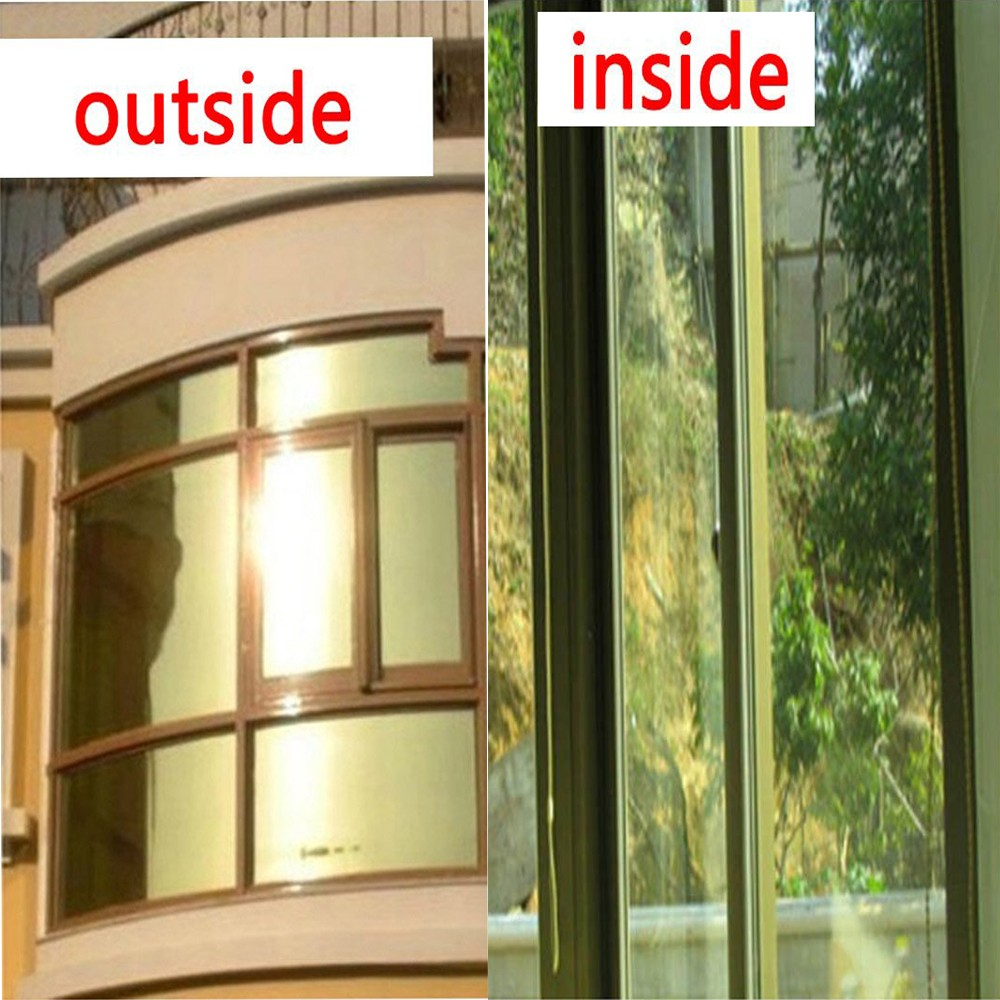 (50x500cm) Wärmeisolierende Fensterfolie Anti-UV Solar Tönung Verspiegelter Aufkleber Sichtschutz - Silber