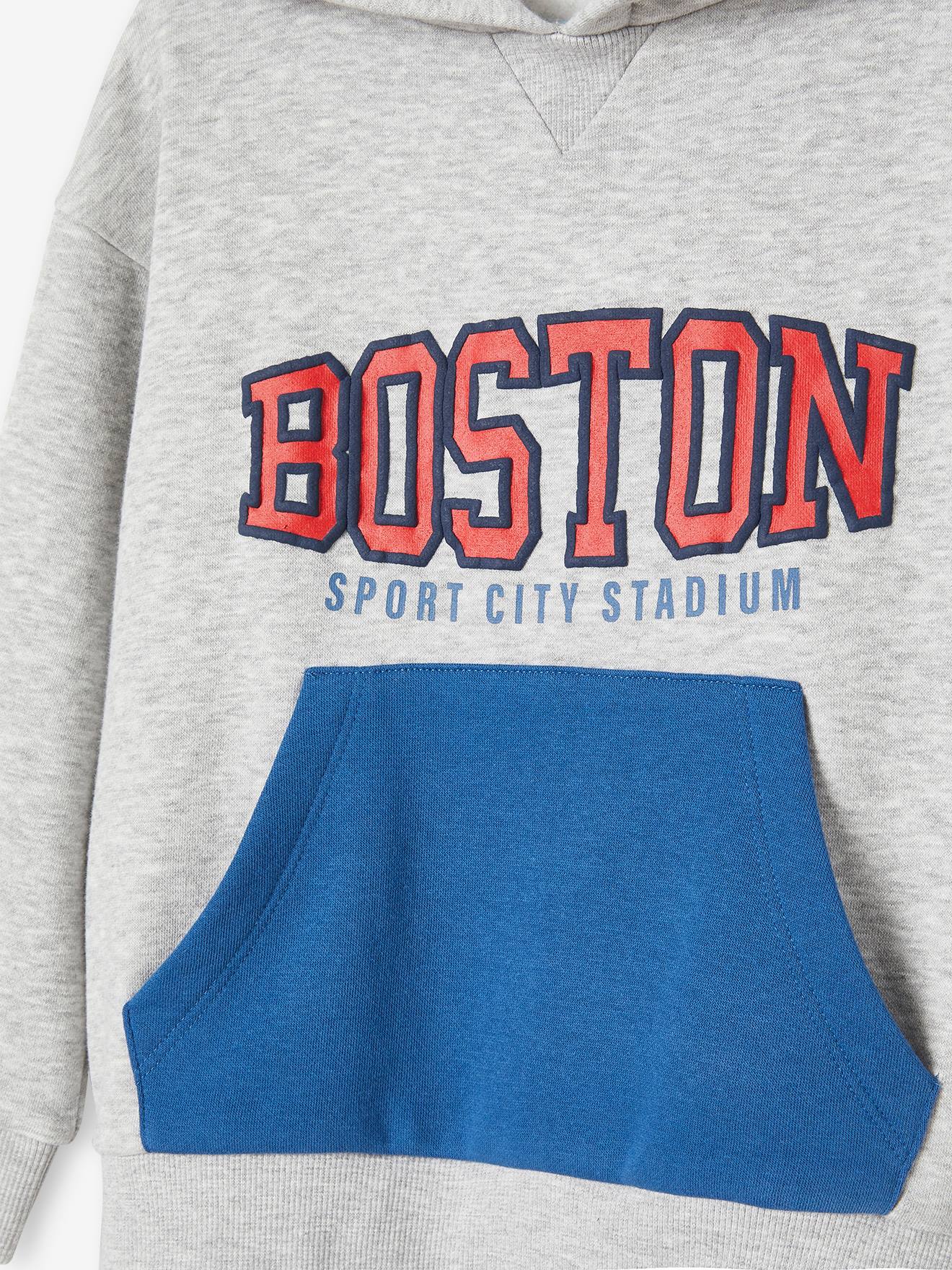 Moletom com capuz cinza mesclado da equipe Boston para meninos