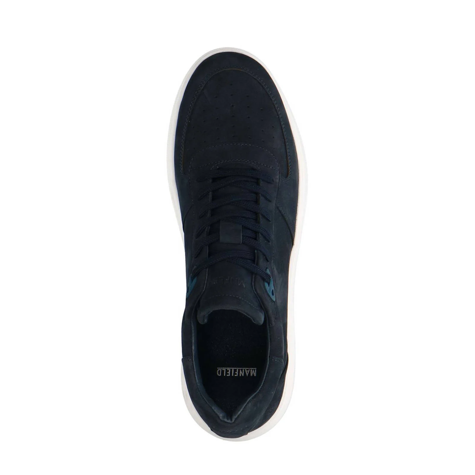 Manfield nubuck sneakers donkerblauw