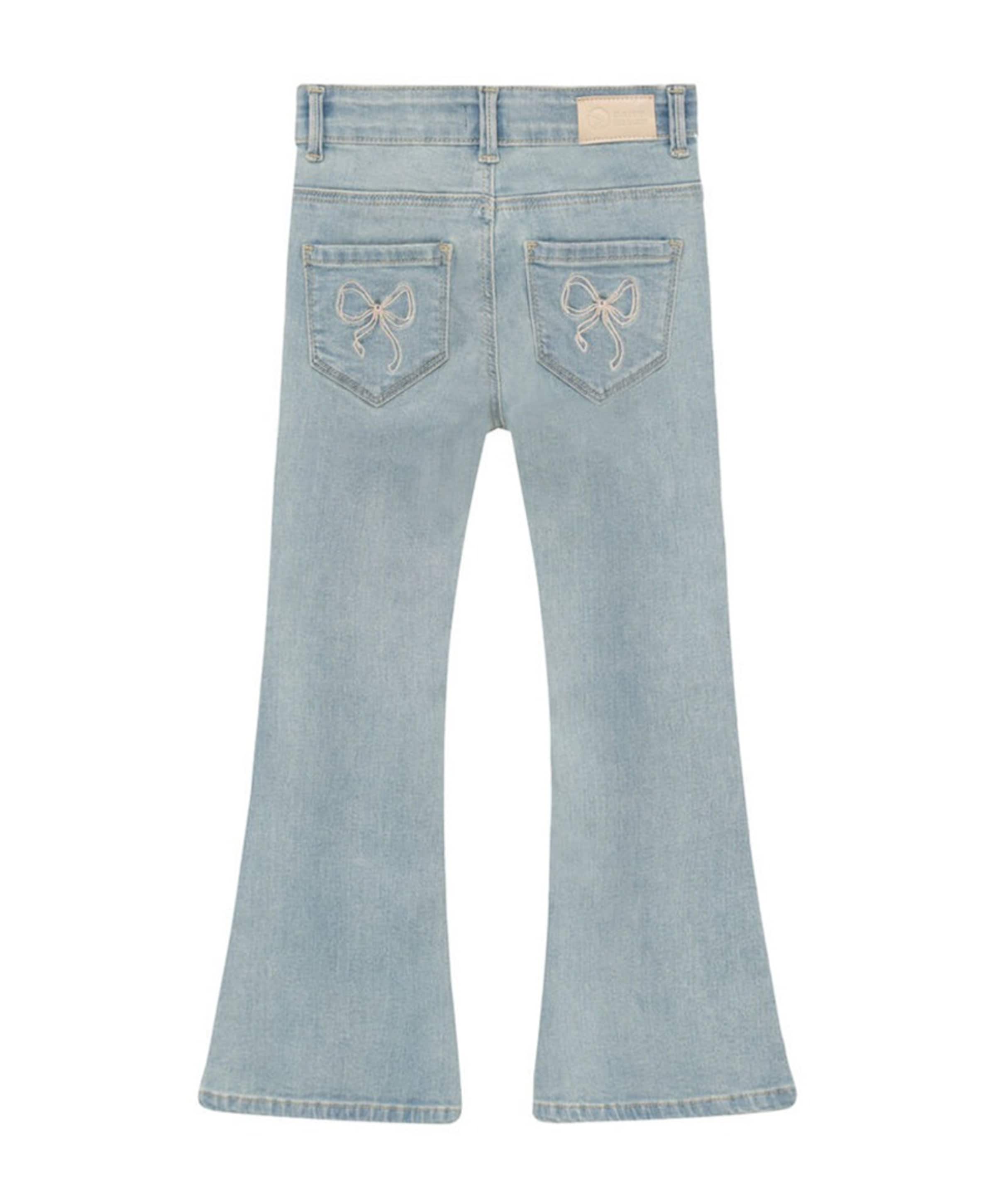 Daily7 Denim Flared Fit Bow meisjes jeans blauw