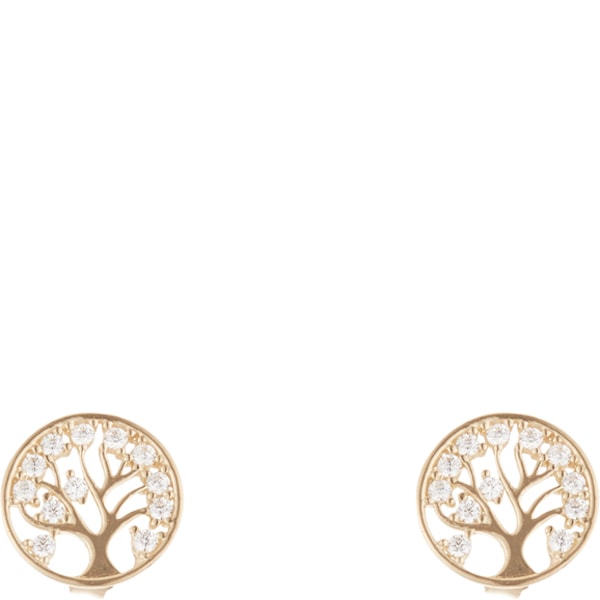 Boucles d'oreilles Arbre de vie - Or jaune 375/1000 & zirconium