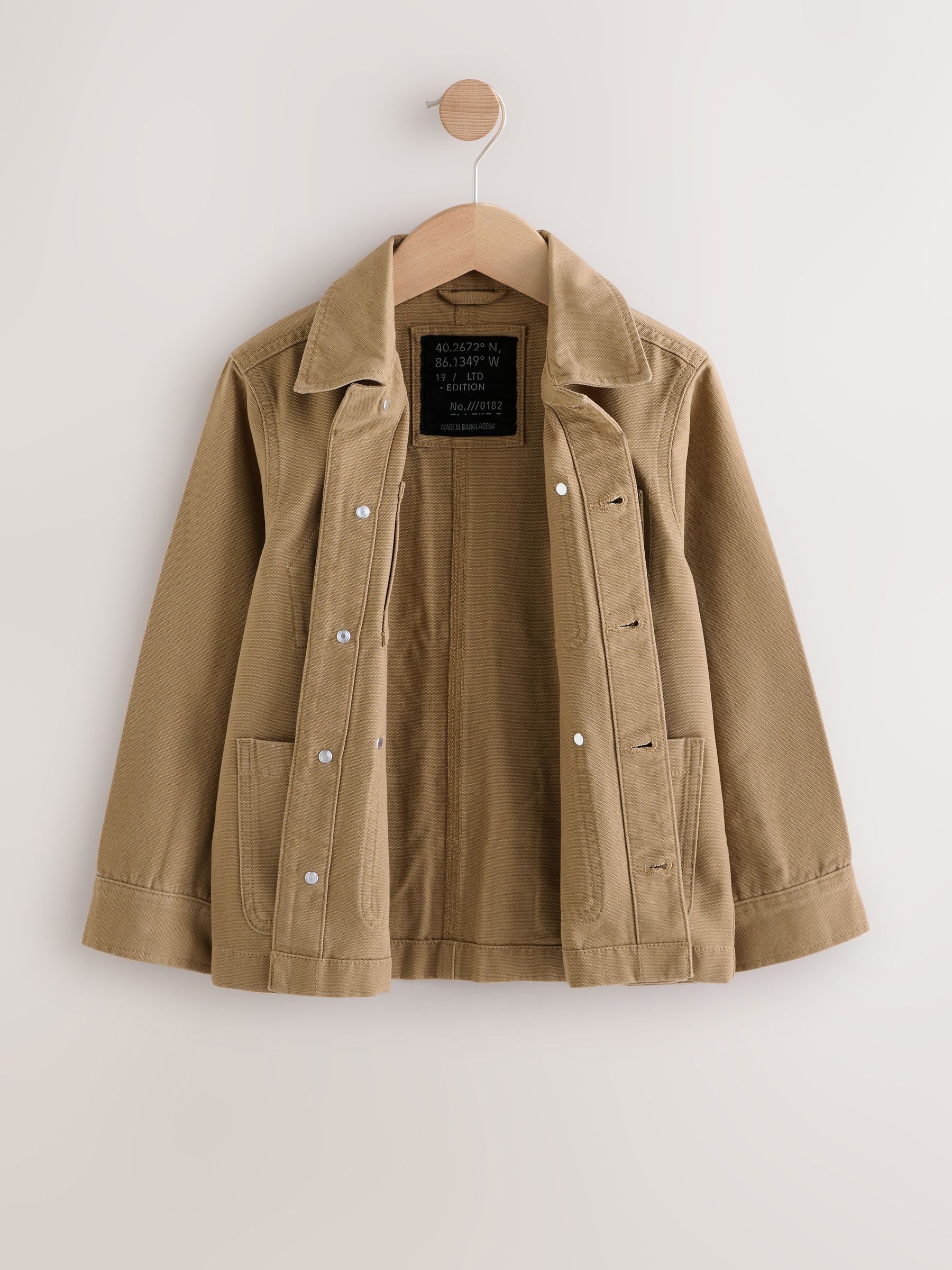 Lichtbruin - Canvas overshirt (3-16jr)