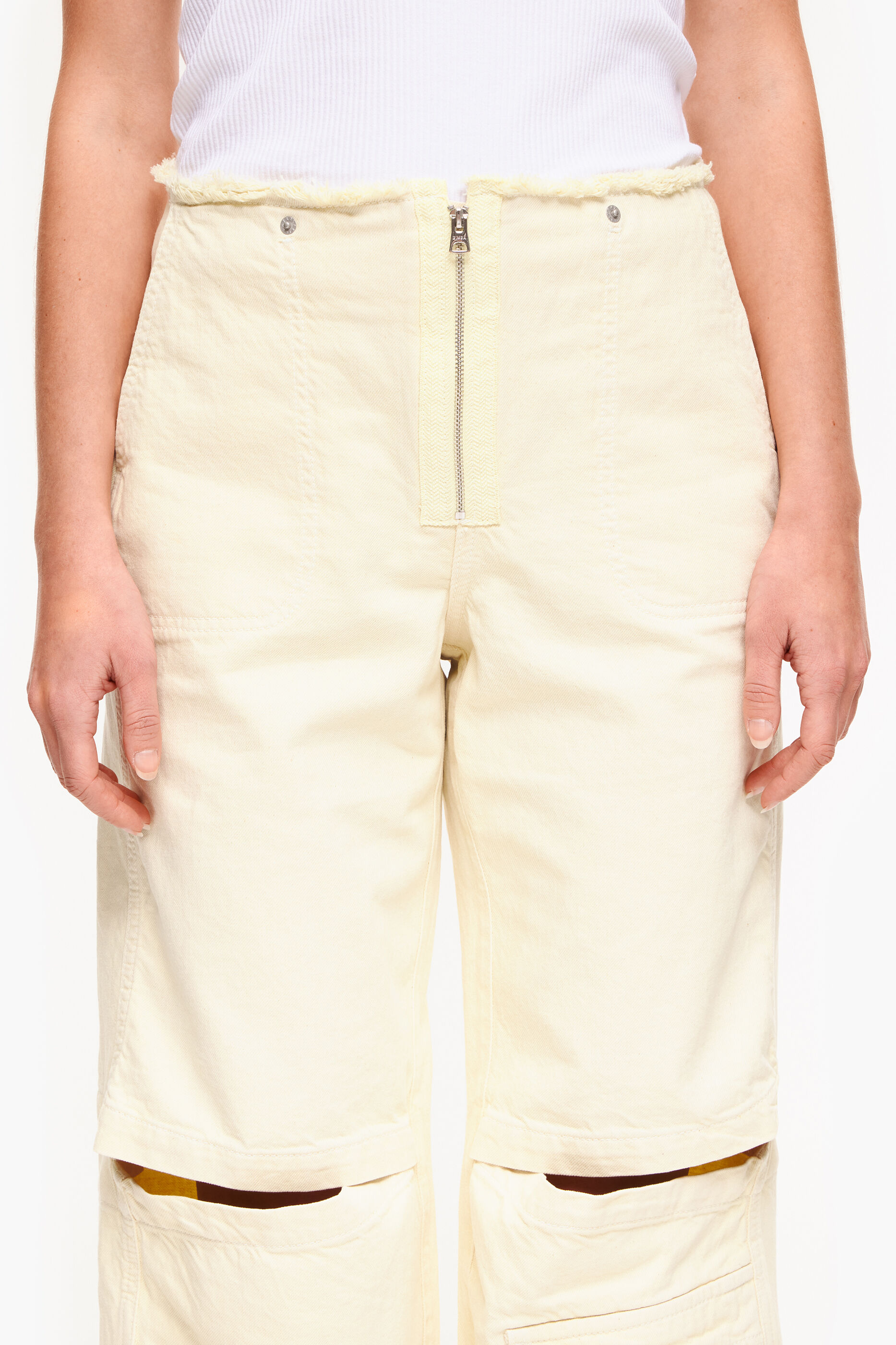 CARGO - Calça jeans de perna larga cor manteiga