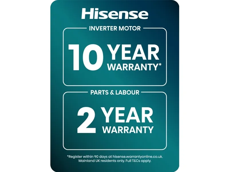 Hisense DH7S107BB, Fritstående, Front-læsning, Varmepumpe, Sort, Knapper, Dreje, Berøring, Højre