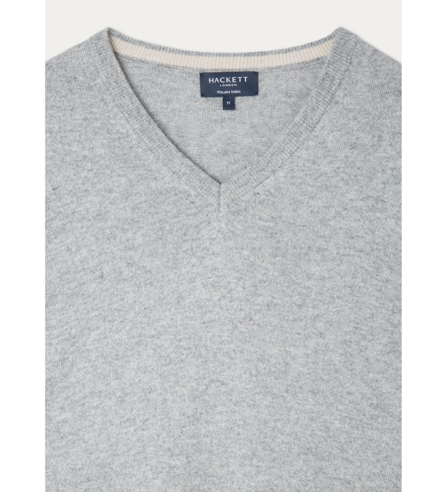 Hackett Jersey Merino Cash Mix V cinza