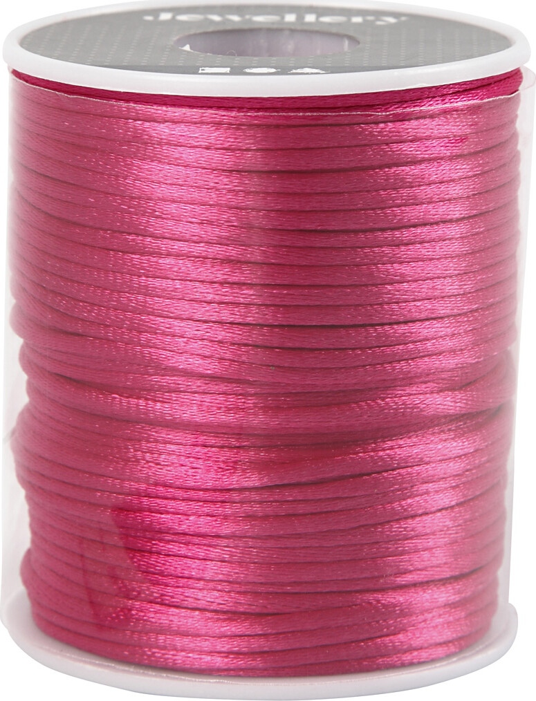 Satinsnor - 2 MM - Pink - 50 M