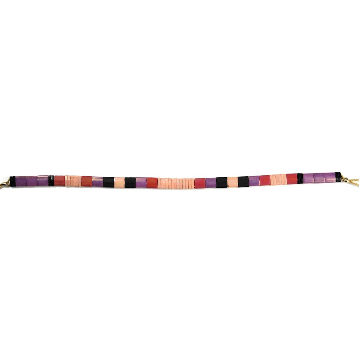 Bracelet Claire BERTEAU Colorful Perles plates en verre 4
