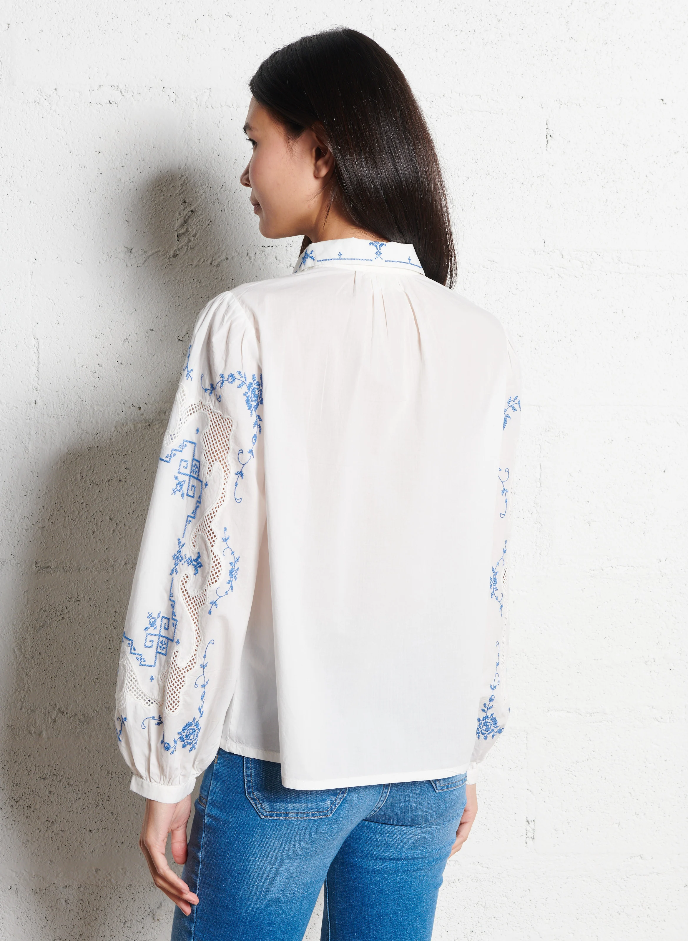 CLEMENTINE - Chemise col classique en coton | Blanc