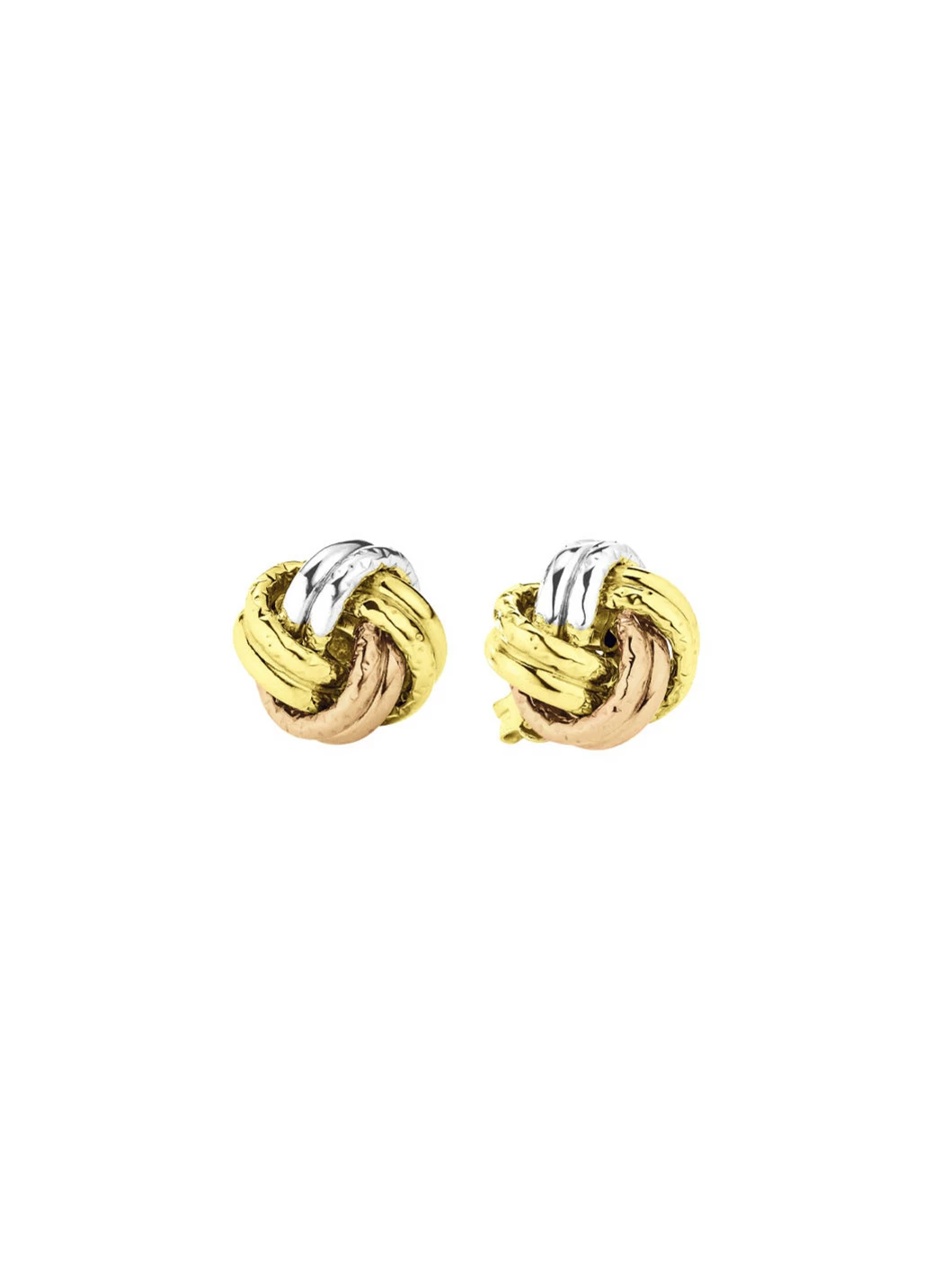 Ohrstecker in Knotenform, Tricolor