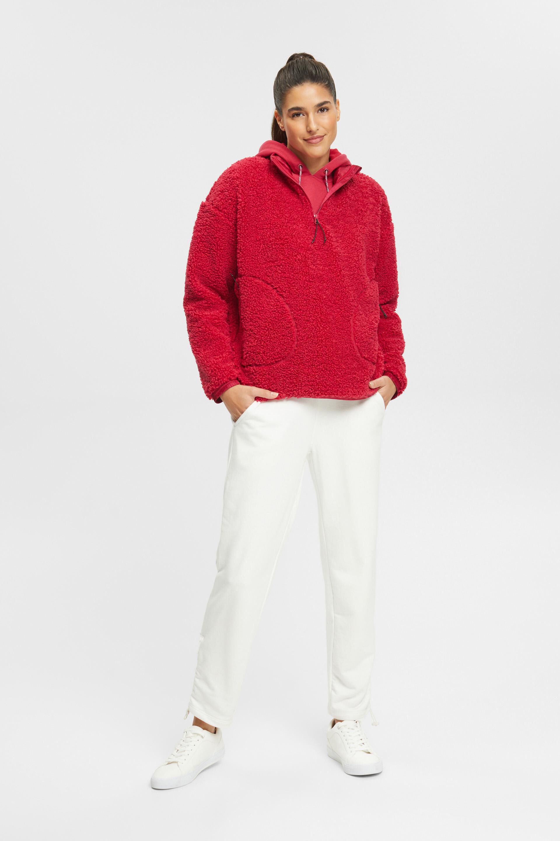 Sweat-shirt à demi-zip en polaire peluche