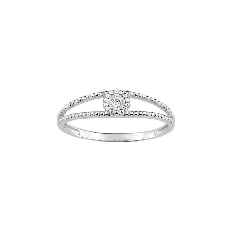 Bague Femme - Or 9 Carats - Diamant 0,02 Carats