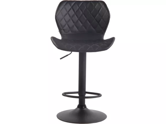 Lot de 2 Tabouret de bar - Similicuir & Métal - Noir - Cork