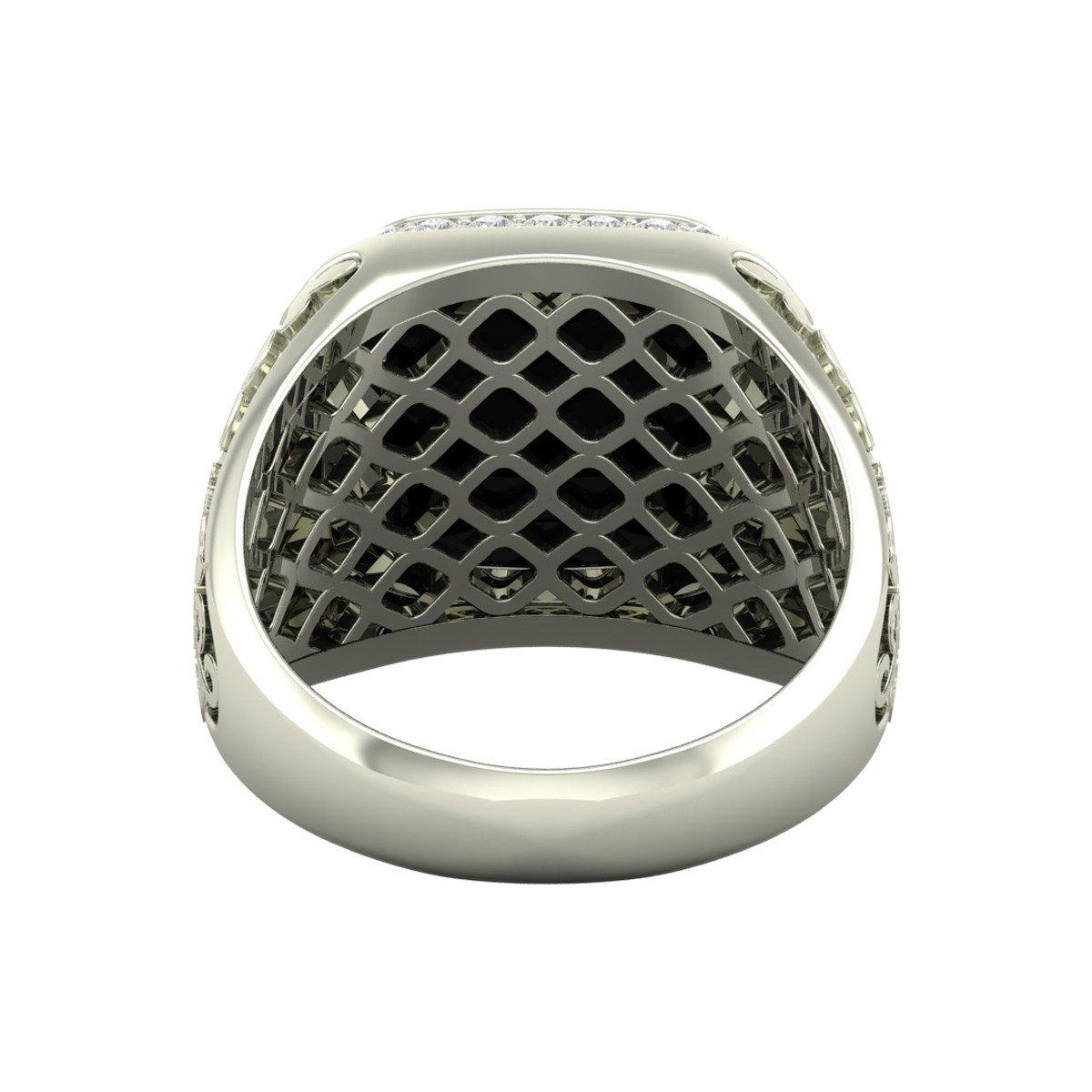 Bague Homme Or Blanc avec Onyx et Diamants 10.08grs - Cadeau Luxueux Fête des Pères | Aden