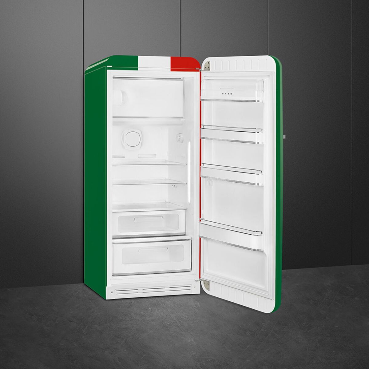 Smeg FAB28RDIT6 Kjøleskap Med Fryser 153cm Høyrehengt Italienske flagget