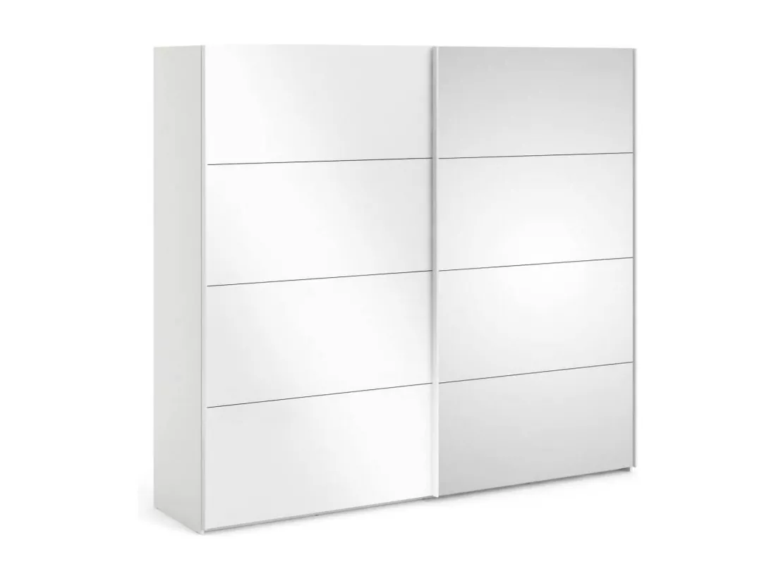 Garde-robe 2 portes Dstabil, Meubles de chambre, Penderie de plain-pied, Placard à vêtements, 243x61 h220 cm, Blanc