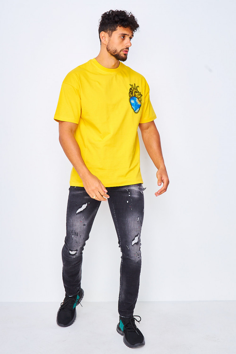T-shirt jaune Van Gogh : La nuit étoilée