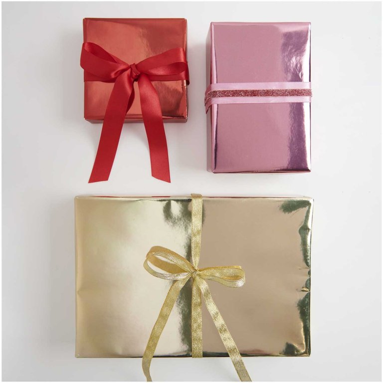 Geschenkpapier Rolle metallic
