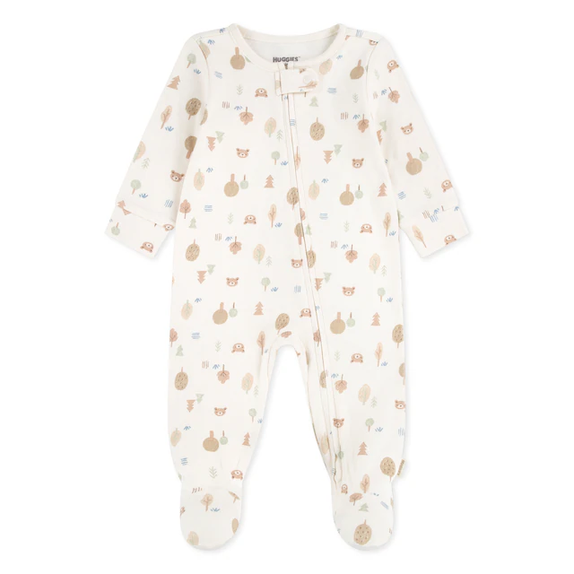 HUGGIES babywear Strampler »HUGB FOOTED COVERALL«, allover mit Bärchen und Sternen bedruckt