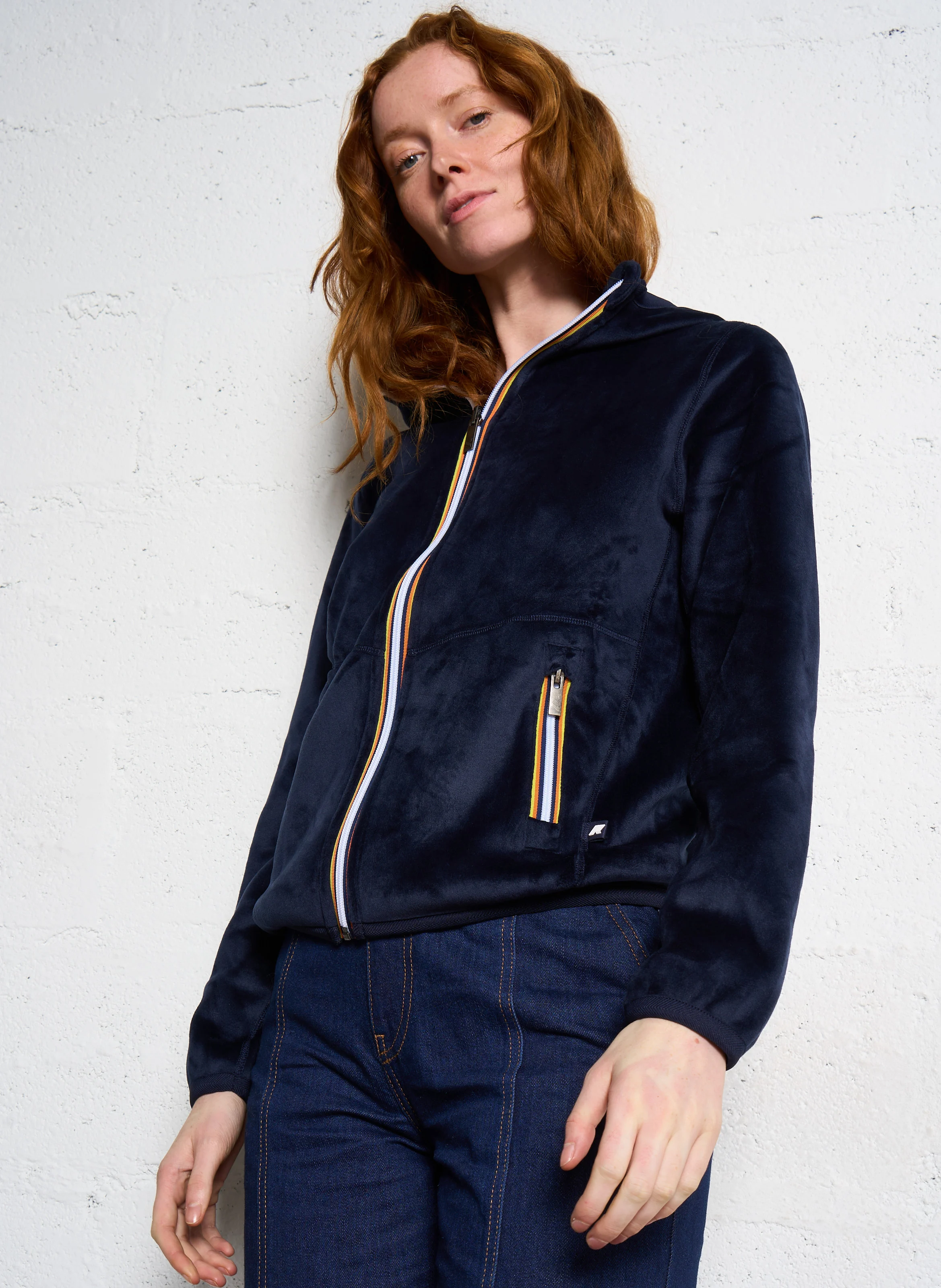 LILY VELOUR POLAR DOUBLE - Veste polaire courte réversible | Bleu