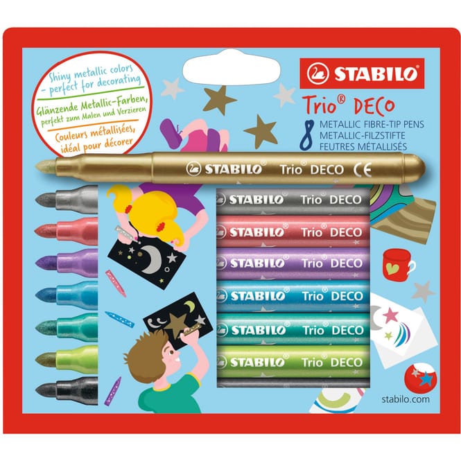 STABILO Trio Deco - 8 Metallic-Filzstifte