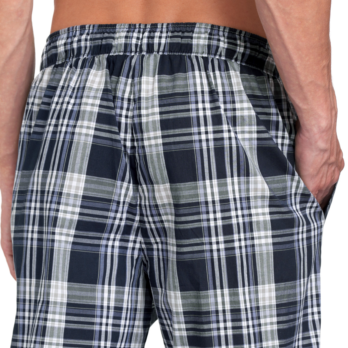 VanVaan Herren Schlafhose mit kariertem Muster dunkelblau / weiss