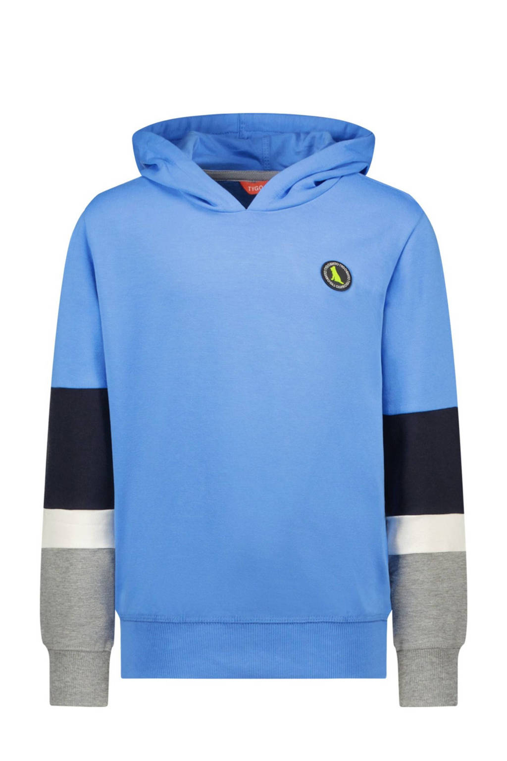 TYGO & vito hoodie Hein helderblauw/grijs/donkerblauw