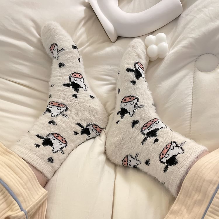 Intimo - Zachte sokken met koeienprint