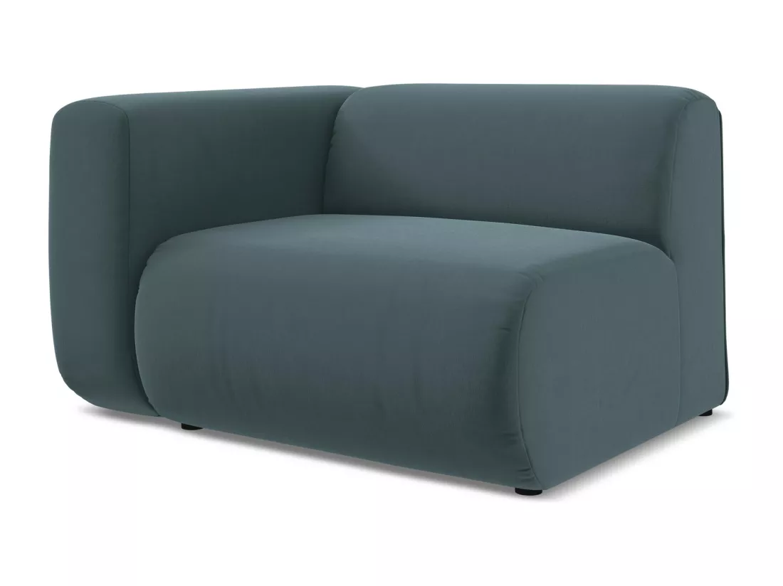 Module avec accoudoirs gauche en velours - marin - EKAHI