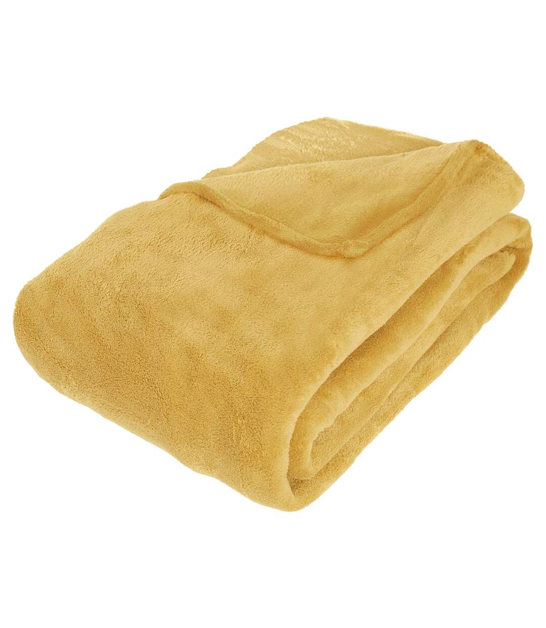 Plaid en Microfibre uni - 230x180 cm - Jaune Ocre
