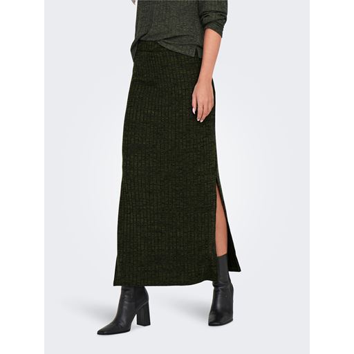 JDY Inez Midi Rib Nederdel, Winter Moss, S