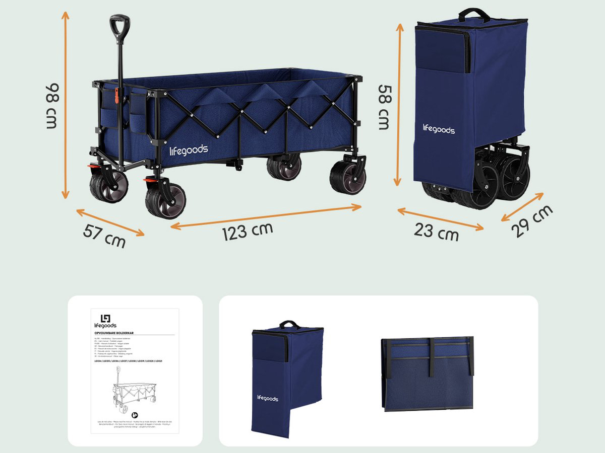 LifeGoods XXL bolderkar - Blue