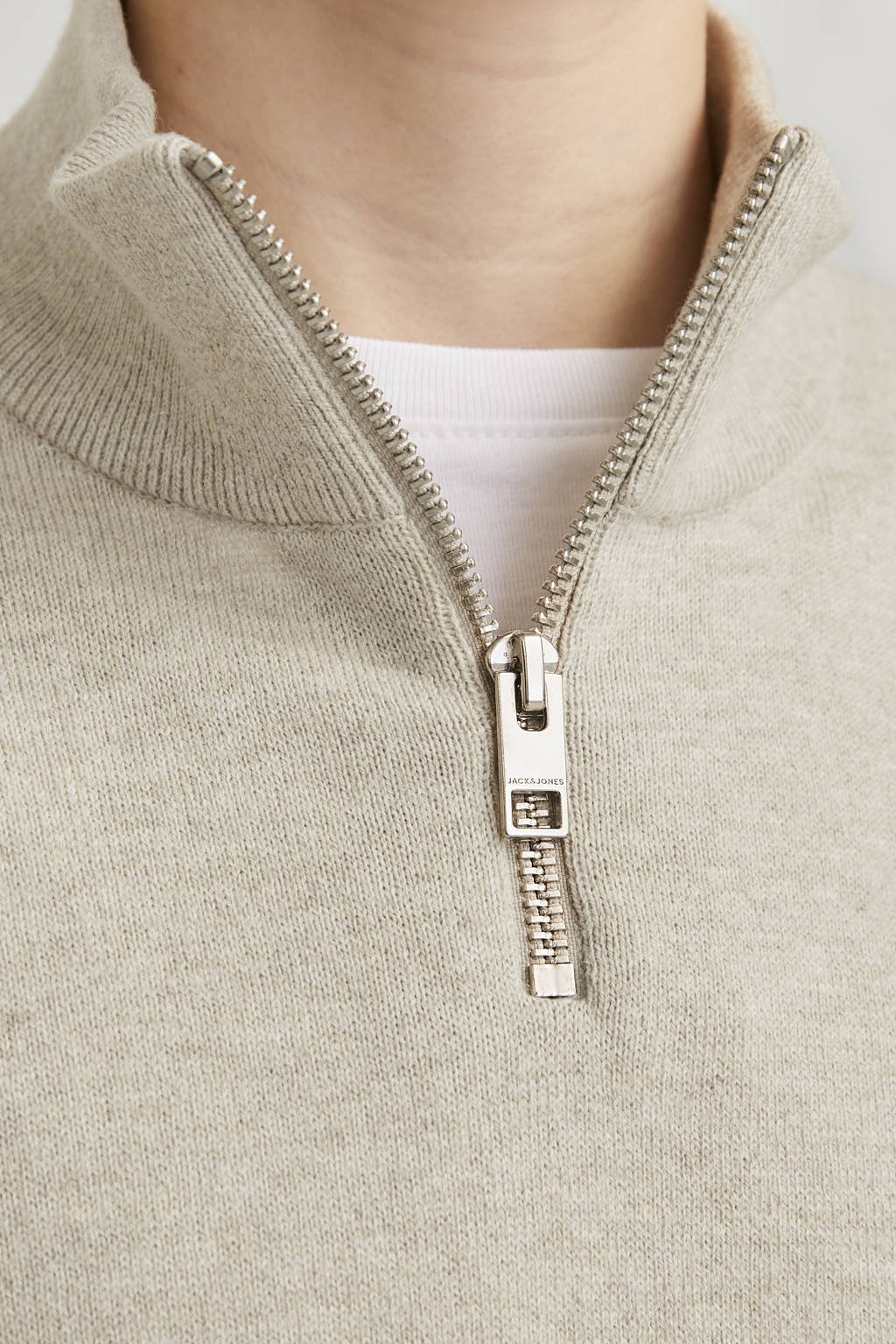 JACK & JONES JUNIOR trui ecru fijn gebreid