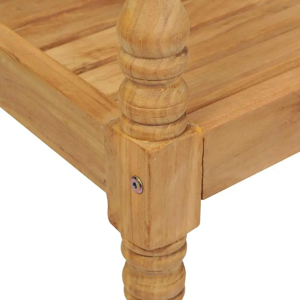 vidaXL - Bank Batavia met zwart kussen - Teakhout - 120x51.5x84 cm