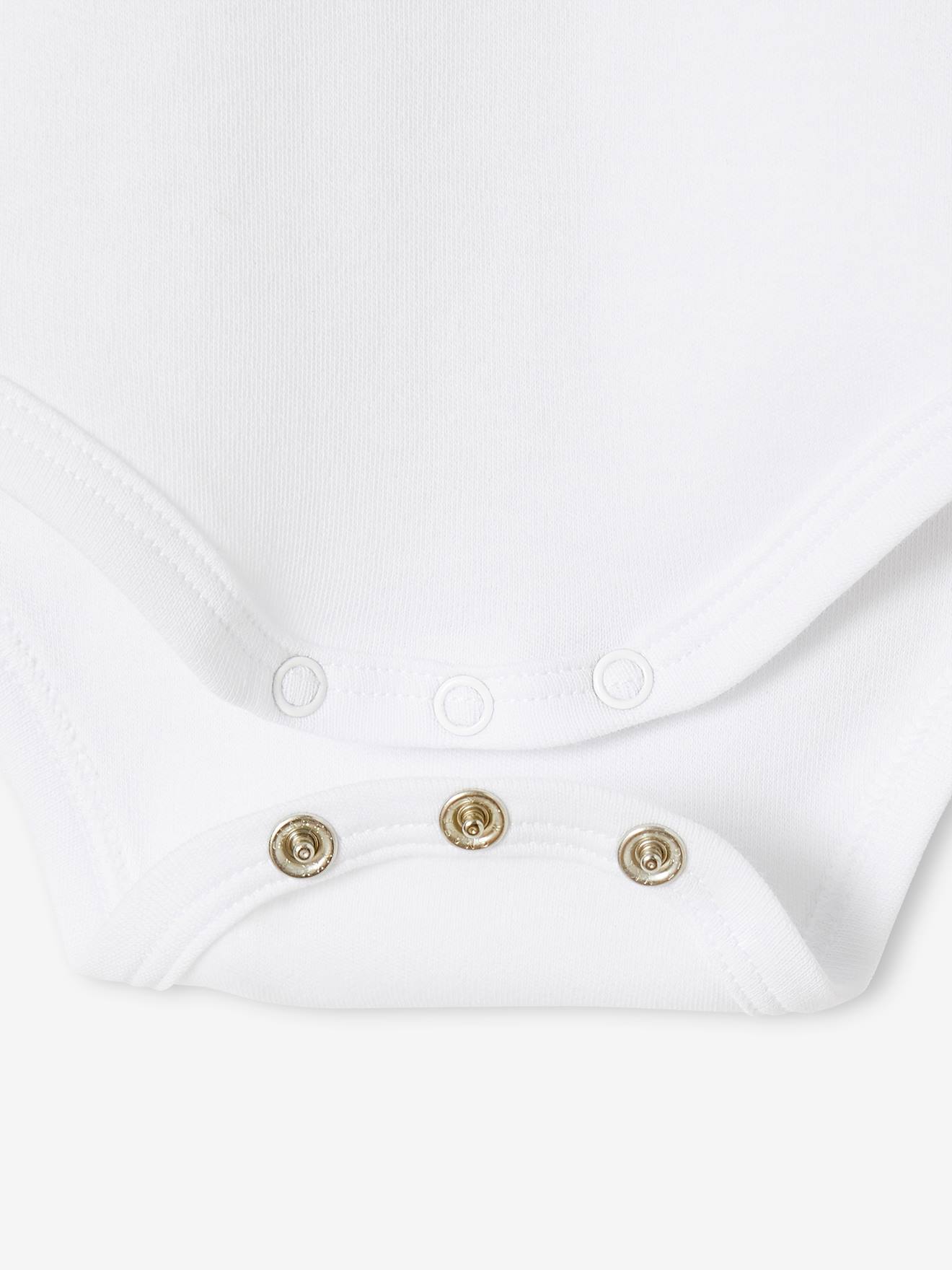 Conjunto de 5 bodies de bebê em malha interlock com alças finas, branco claro, bicolor/multicolorido